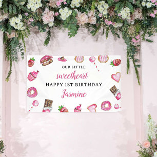 Little Sweetheart 1st Birthday Birthday Valentine Banner
