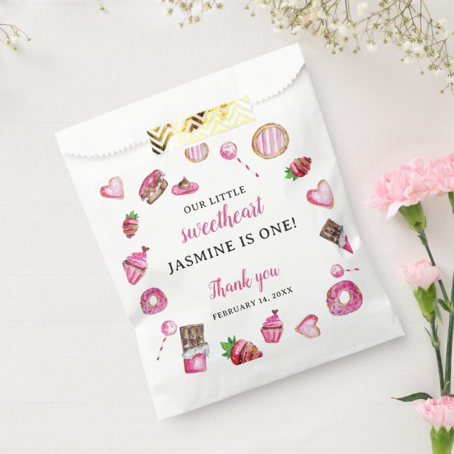 Little Sweetheart 1st Birthday Birthday Valentine Favor Bag (Sealed)