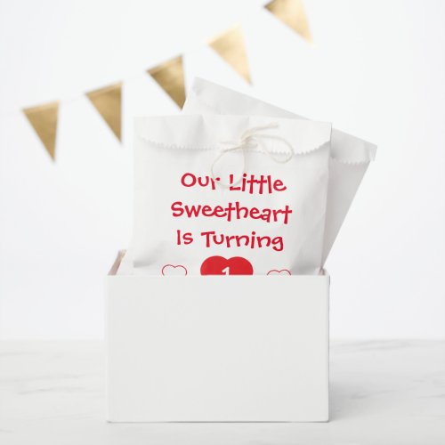 Little Sweetheart 1st Birthday Favor Bag