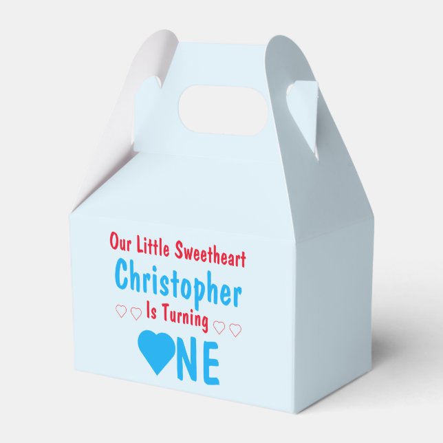 Little Sweetheart 1st Birthday Favor Boxes (Front Side)