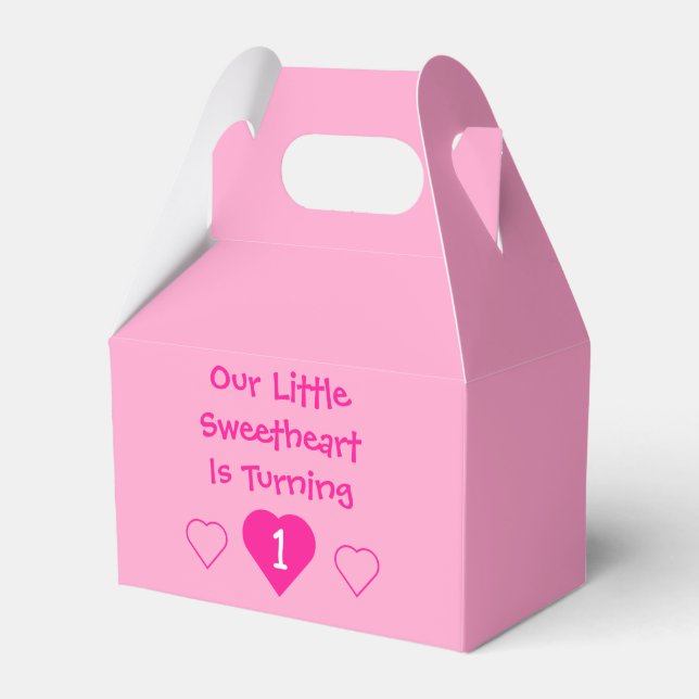 Little Sweetheart 1st Birthday Favor Boxes (Front Side)