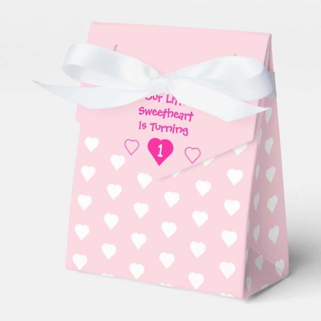 Little Sweetheart 1st Birthday Favor Boxes (Front Side)