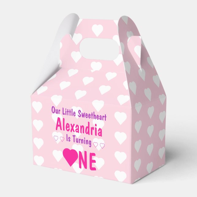 Little Sweetheart 1st Birthday Favor Boxes (Front Side)