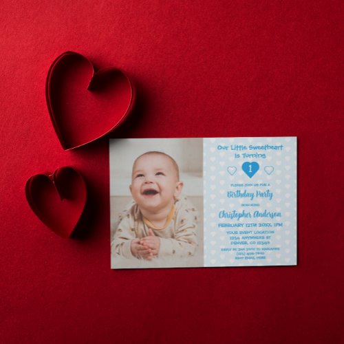 Little Sweetheart 1st Birthday Invitation