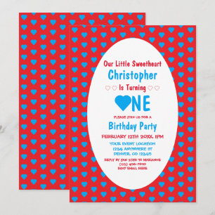 Little Sweetheart 1st Birthday Invitation