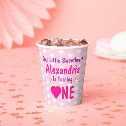 Little Sweetheart 1st Birthday Paper Cups