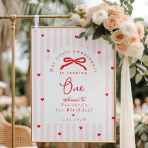 Little Sweetheart 1st Birthday Pink Red Welcome