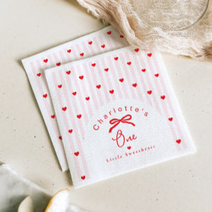 Little Sweetheart 1st Birthday Valentines Napkins