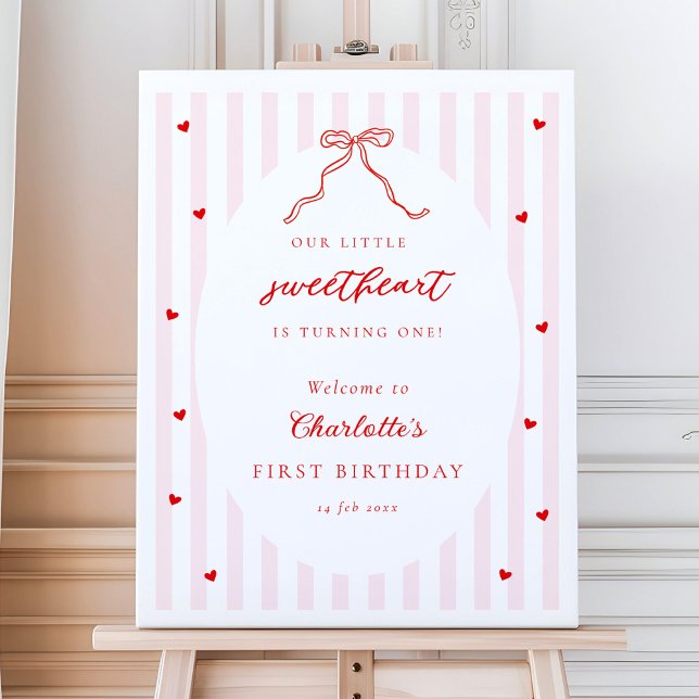 Little Sweetheart 1st Birthday Welcome Sign (Creator Uploaded)