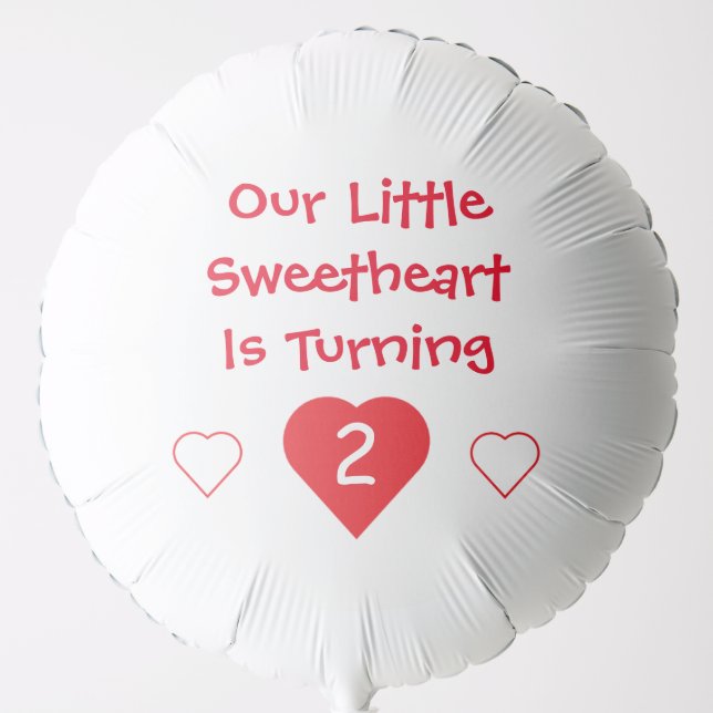 Little Sweetheart 2nd Birthday Balloon (Front)