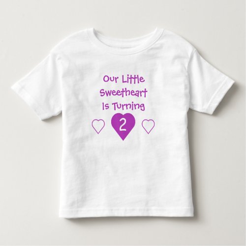 Little Sweetheart 2nd Birthday Toddler T_shirt