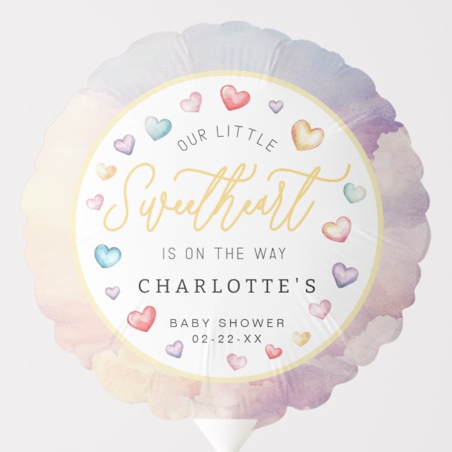 Little Sweetheart Baby Shower Balloon (Front)