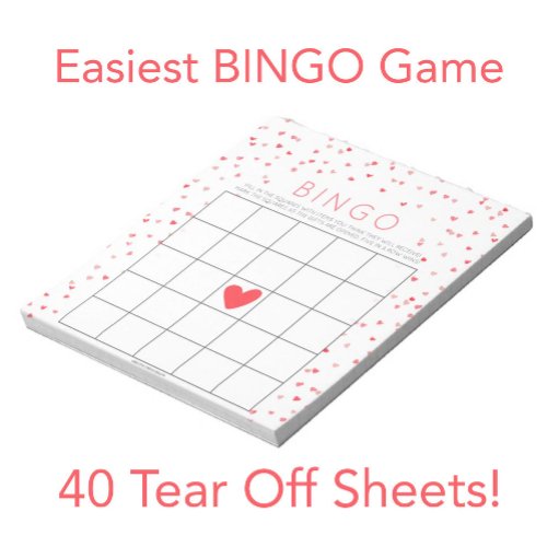 Little Sweetheart Baby Shower Bingo Game Tear Offs Notepad