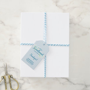 Little Sweetheart Baby Shower Blue Gift Tag