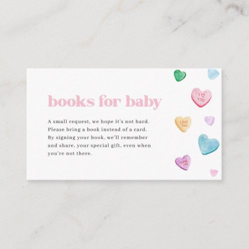 Little Sweetheart Baby Shower Books for Baby Card