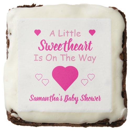 Little Sweetheart Baby Shower Brownie