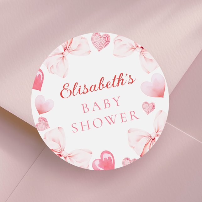 Little Sweetheart Baby Shower Classic Round Sticker (Creator Uploaded)