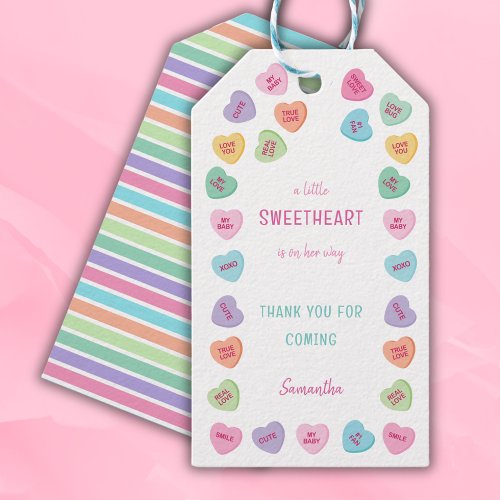 Little sweetheart baby shower gift tags