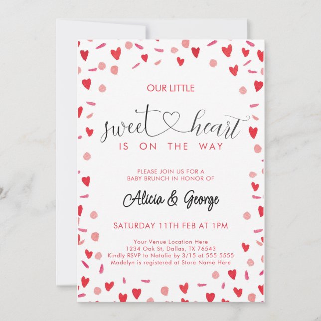 Little Sweetheart Baby Shower Invitation (Front)