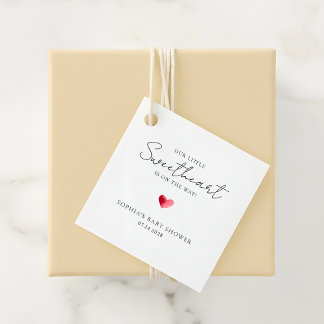 Little Sweetheart Baby Shower Minimalist Favor Tags