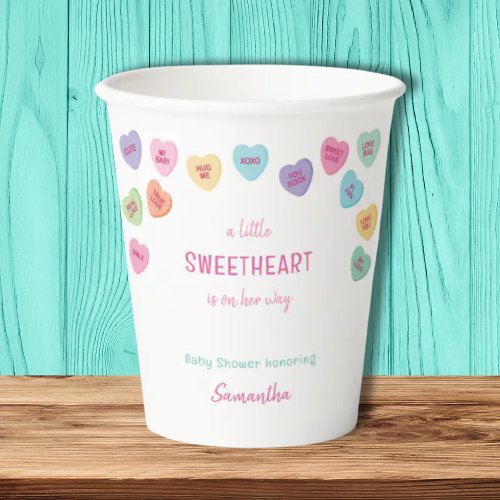 Little sweetheart baby shower paper cups