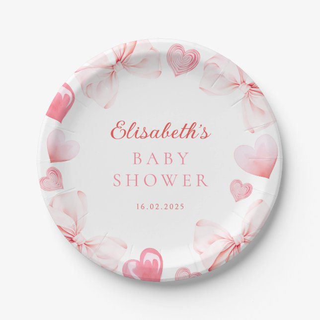 Little Sweetheart Baby Shower Paper Plates (Front)