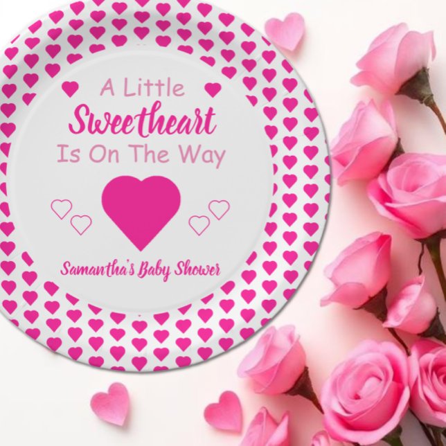 Little Sweetheart Baby Shower Paper Plates (Creator Uploaded)
