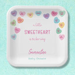 little Sweetheart baby shower Paper Plates<br><div class="desc">Cute candy hearts illustration,  a little sweetheart baby shower collection</div>