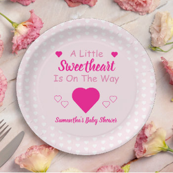Little Sweetheart Baby Shower Paper Plates by DesignsbyHarmony at Zazzle