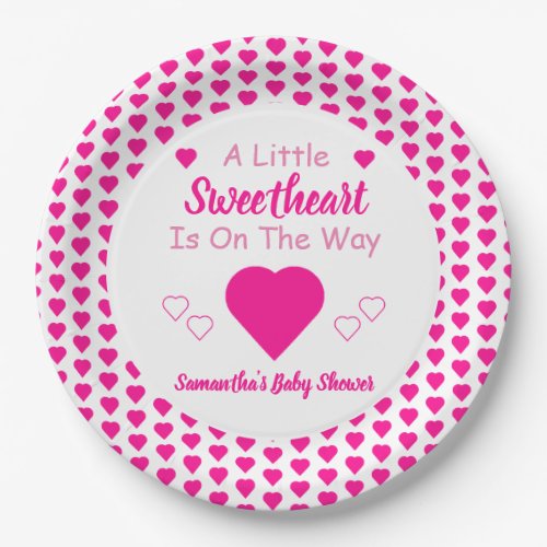 Little Sweetheart Baby Shower Paper Plates