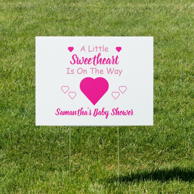 Little Sweetheart Baby Shower Sign (Insitu)