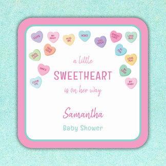 little Sweetheart baby shower Square Sticker