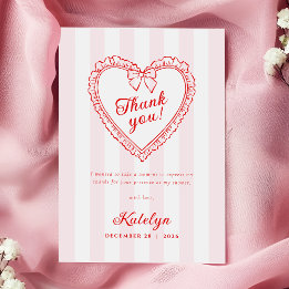 Little Sweetheart Baby Shower Thank You Card