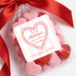 Little Sweetheart Baby Shower Thank You Sticker