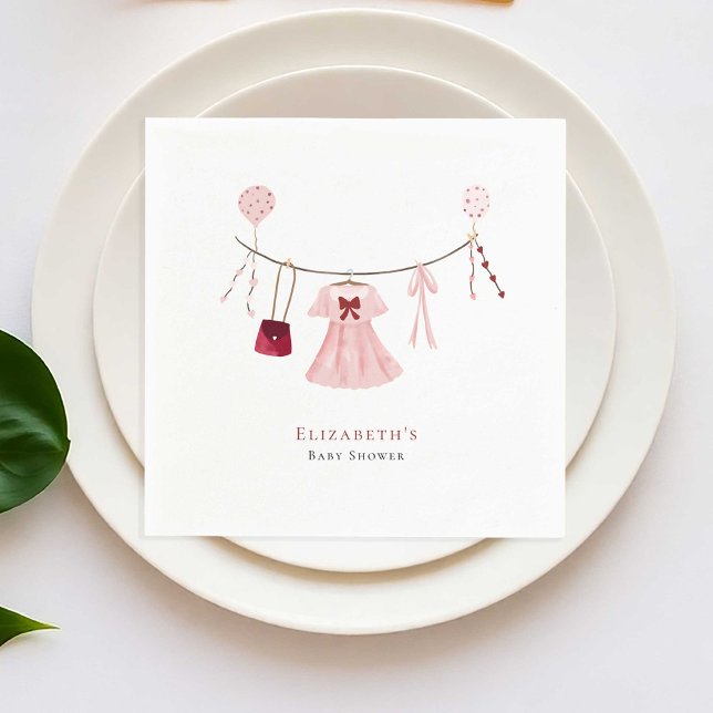 Little Sweetheart Baby Shower Valentine Custom Napkins (Creator Uploaded)