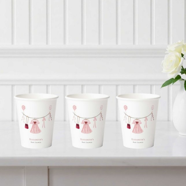 Little Sweetheart Baby Shower Valentine Custom Paper Cups (Creator Uploaded)