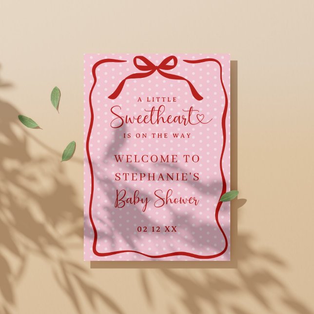 Little Sweetheart Baby Shower Welcome Poster Sign (Creator Uploaded)