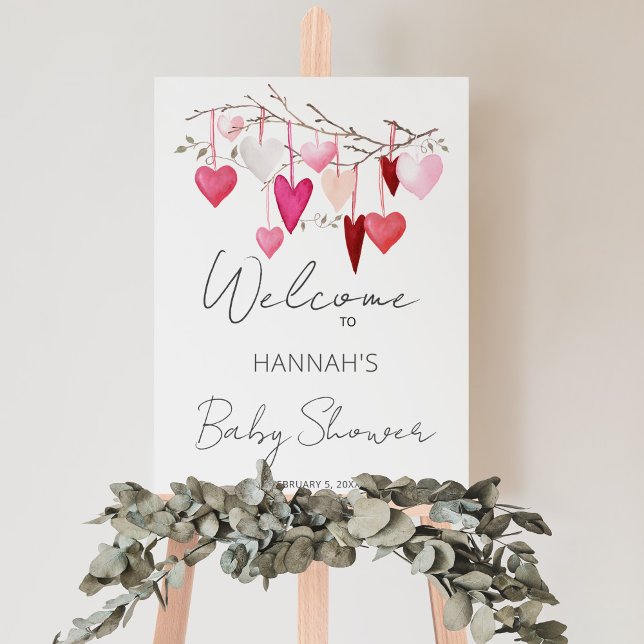 Little Sweetheart Baby Shower Welcome Sign (little sweetheart valentines day baby shower welcome sign)