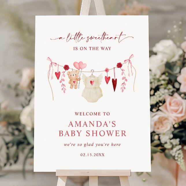 Little Sweetheart Baby Shower Welcome Sign (Creator Uploaded)