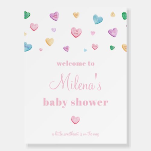 Little Sweetheart Baby Shower Welcome Sign Poster