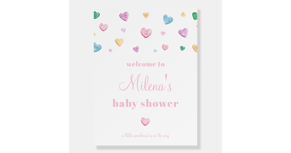 Custom Welcome To Sweetheart Baby Shower Backdrop