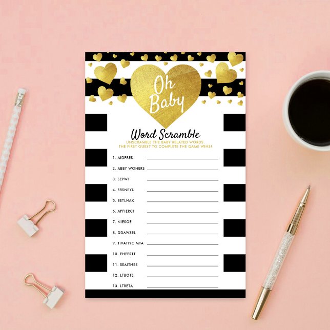 Little Sweetheart Baby Shower Word Scramble Game (Creator Uploaded)