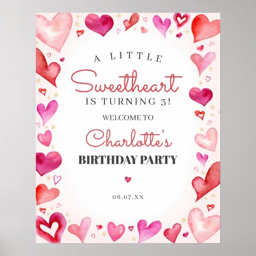 Little Sweetheart Birthday Welcome Sign