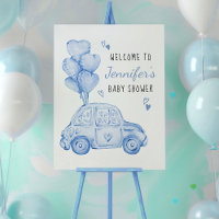 Little Sweetheart Blue Car and Balloons Welcome