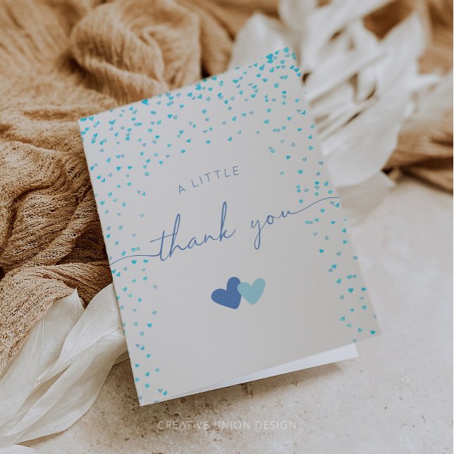 Little Sweetheart Blue Folded Thank You Card (Creator Uploaded)