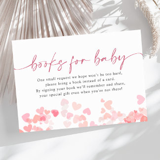 Little Sweetheart Books for Baby Girl Baby Shower Enclosure Card