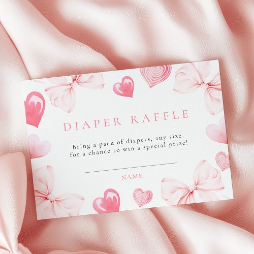 Little Sweetheart Bow Baby Shower Diaper Raffle