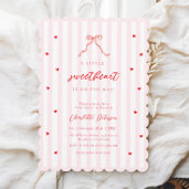 Little Sweetheart Bow Baby Shower Invitation