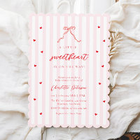 Little Sweetheart Bow Baby Shower Invitation