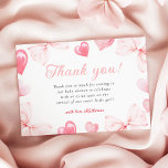 Little Sweetheart Bow Baby Shower Thank You Card<br><div class="desc">Celebrate the arrival of a little sweetheart with this adorable Valentine's-themed baby shower thank you card card. Featuring elegant pink bows,  watercolor hearts,  and stylish fonts,  this design perfectly combines charm and sophistication.</div>